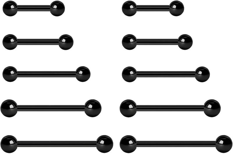 NewkeepsR 20G/18G/16G/14G/12G/10G Medical Implant Steel Nipple Tongue Piercing Barbell,Industrial Tongue Cheek Dimple Bars - Image 1